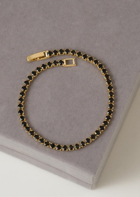 Pulsera Circonita Negra 20 cms