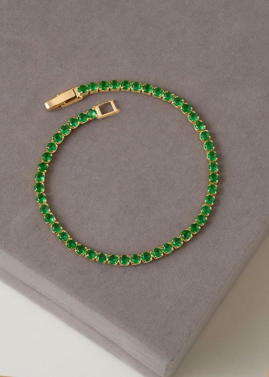 Pulsera Circonita Verde 20 cms
